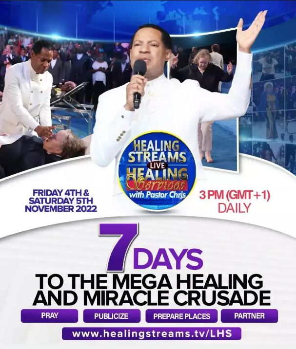 IT'S 7 DAYS TO THE MEGA HEALING AND MIRACLE CRUSADE 