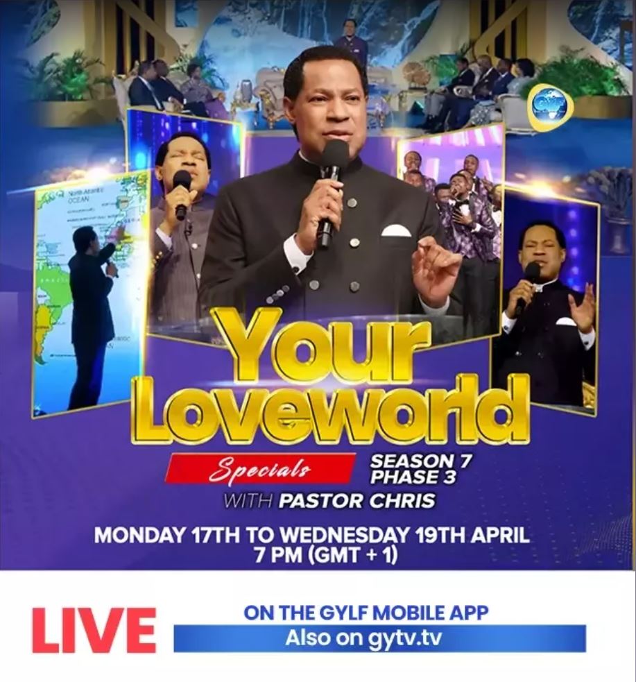 STARTING TONIGHT: YOUR LOVEWORLD SPECIALS WITH PASTOR CHRIS SEASON 7 PHASE 3