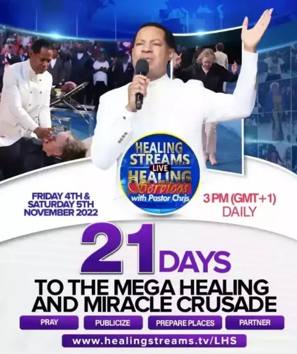 IT'S 21 DAYS TO THE MEGA HEALING AND MIRACLE CRUSADE
